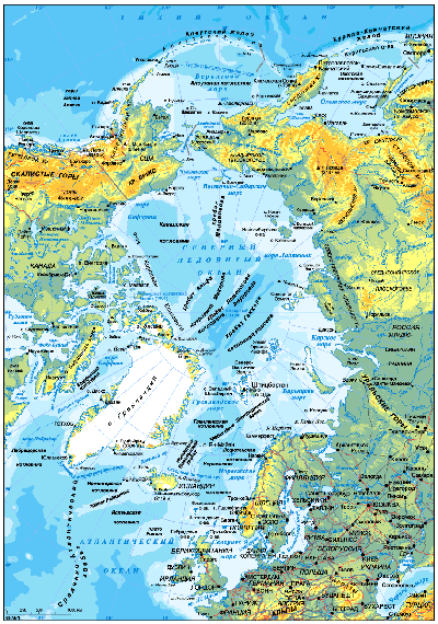 Карта Северного-ледовитого океана