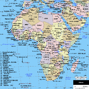 Карта городов Африки