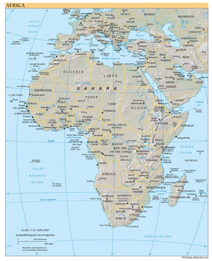 Географическая карта Африки