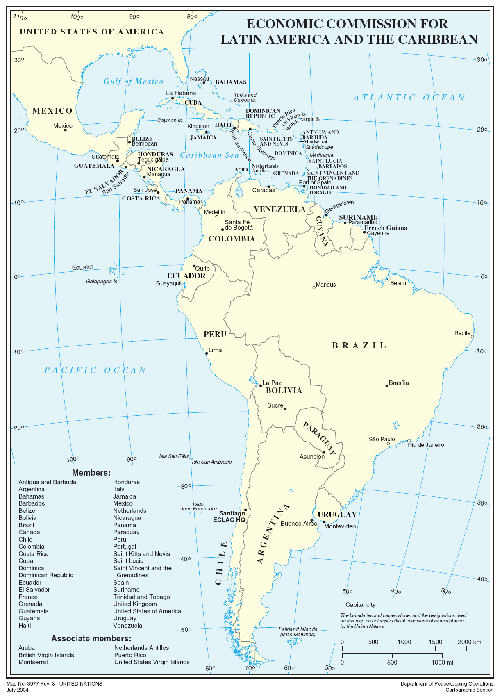 Карта государств Латинской Америки