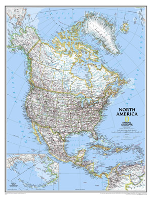 Карта Северной Америки от National Geographic