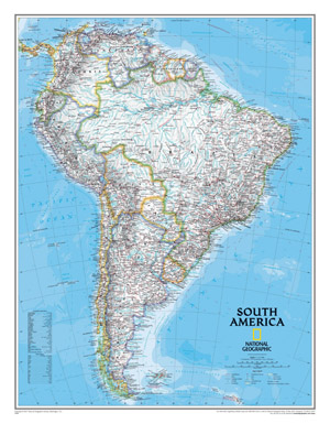 Карта Южной Америки от National Geographic