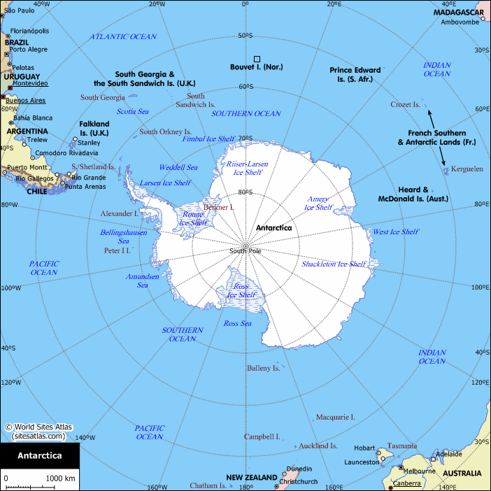 Карта Антарктики