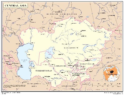Карта центральной Азии