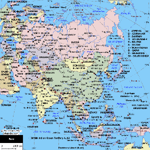 Карта городов Азии