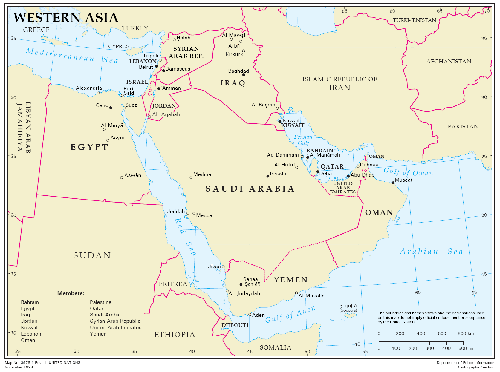 Карта западной Азии