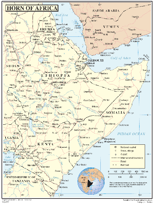 Карта восточной Африки