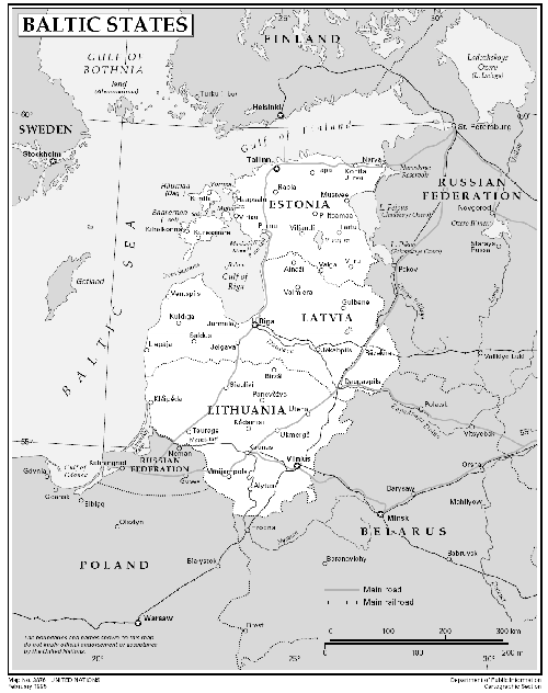 Карта стран Балтики