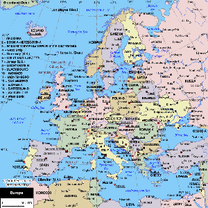 Карта городов Европы