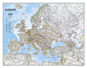 Карта Европы от National Geographic