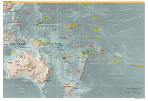 Географическая карта Австралии и Океании