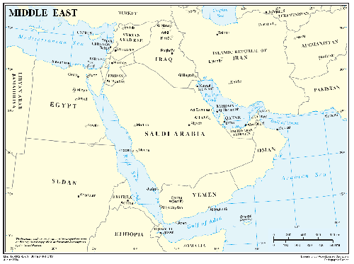Карта государств Ближнего Востока