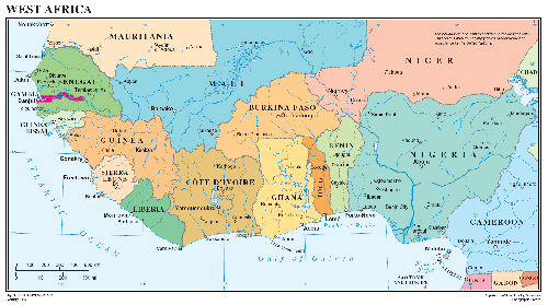 Карта западной Африки
