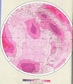 Карта высот геоида Земли