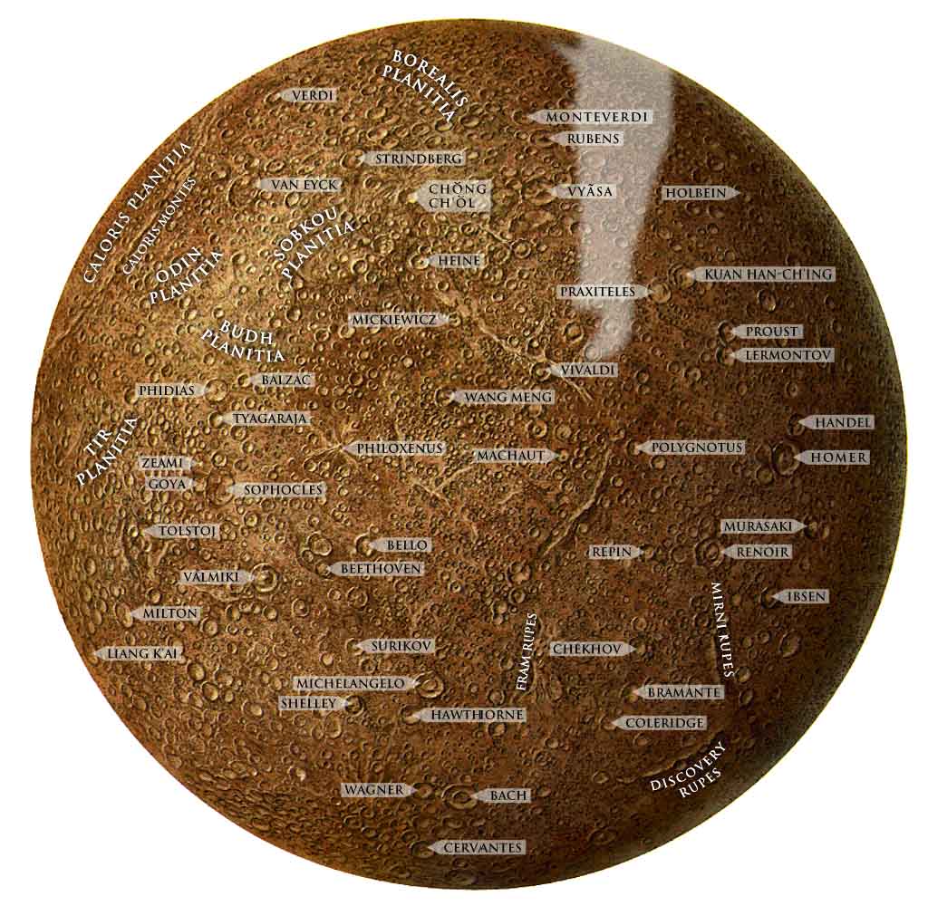 Карта поверхности Меркурия
