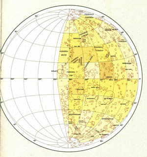 Карта плотности распределения опорных точек на Меркурии (правая часть)