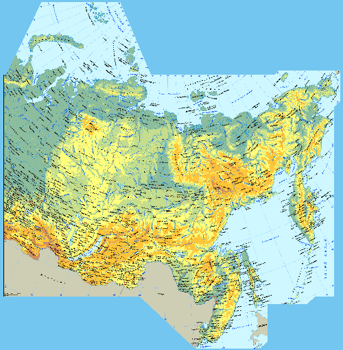 Карта восточной части России