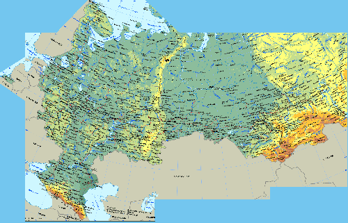 Карта европейской части России
