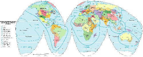 Карта географических областей мира