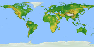 Карта рельефов мира